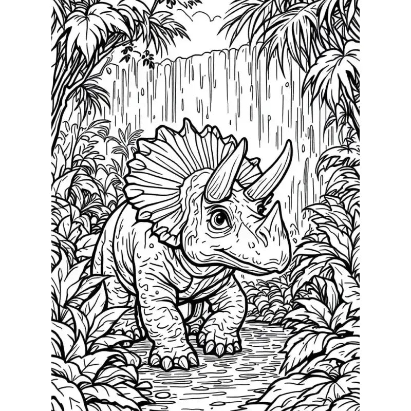 Dinosaurier Ausmalbild Triceratops PDF kostenlos – Dino Malvorlage zum Ausdrucken - TradingToys.de 1