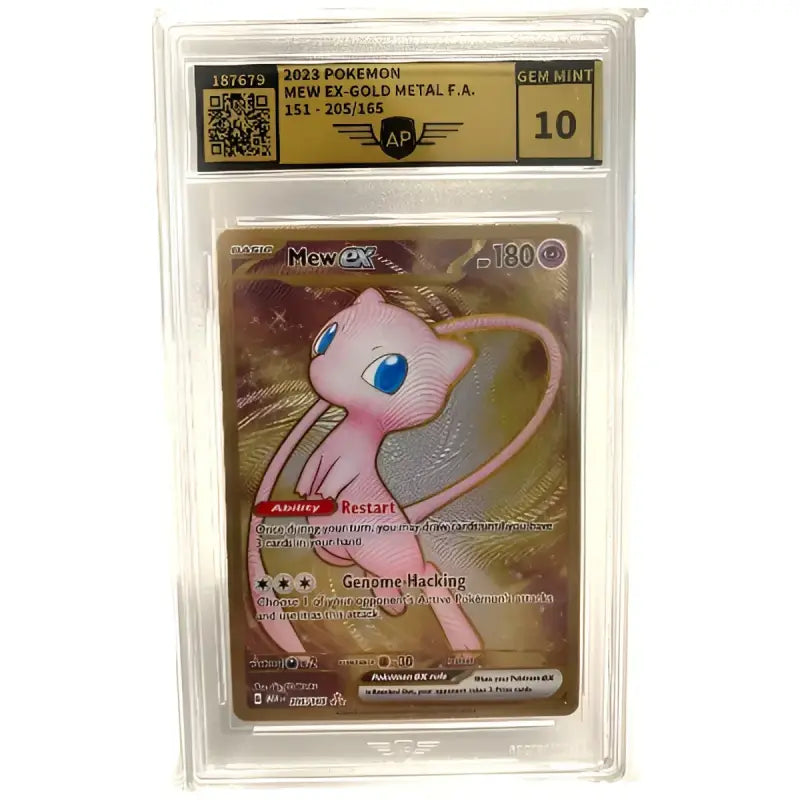 Goldene Pokemon Karte Mew ex Gold Metall 205/165 EN 10.0 - TradingToys.de 1