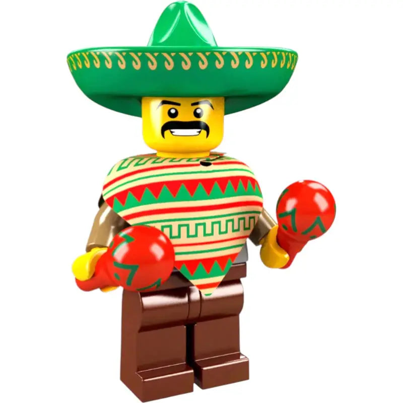 LEGO Minifigur Mariachi Serie 2 8684 – Mexikanischer Musiker Sammlerfigur mit Maracas - 1