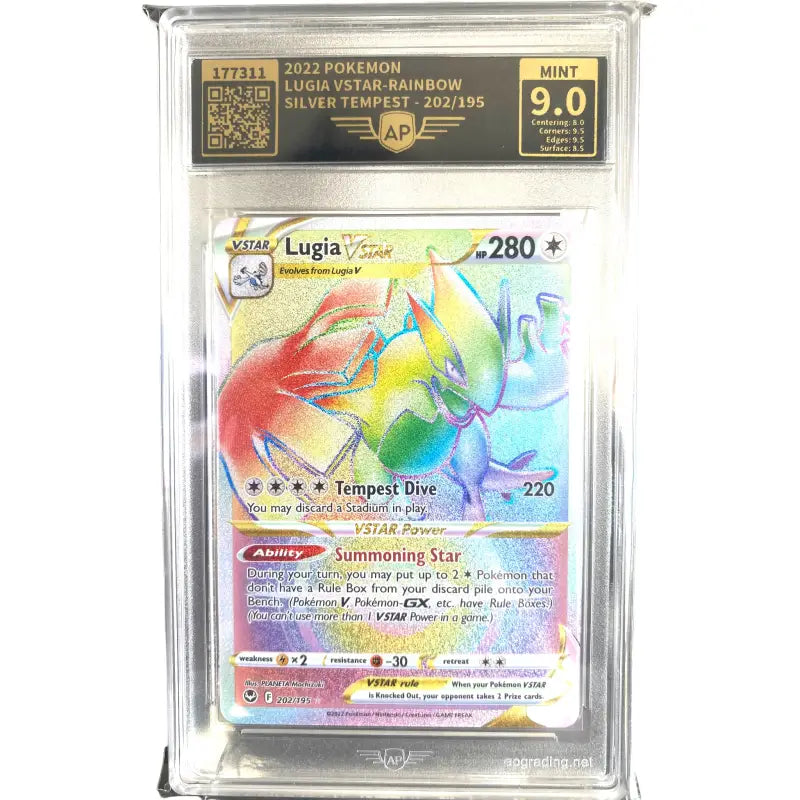 Lugia VStar Pokemon Karte Gegradet Mint 9.0 - 1