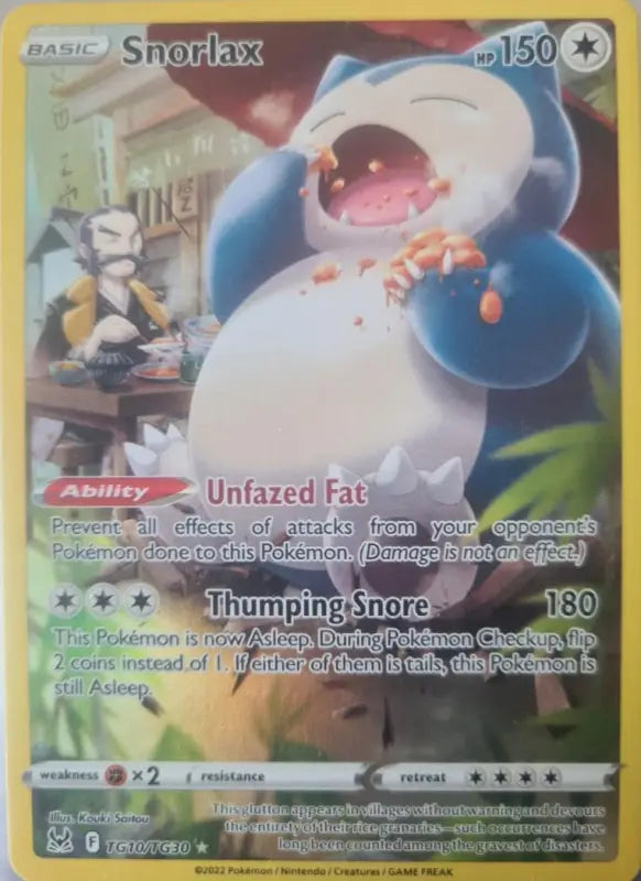 Pokemon Karte Snorlax TG10/TG30 Full Art Lost Origin - 1