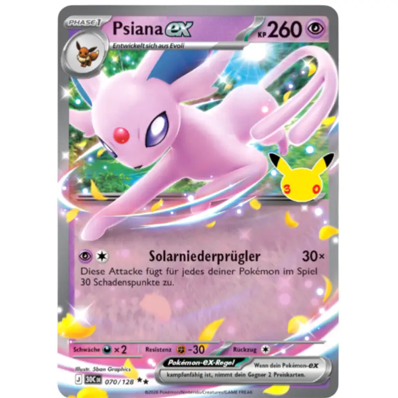 Psiana ex 070/128 – Pokémon 30 Jahre Karte - 1
