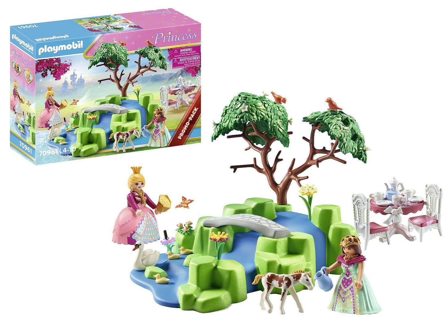 PLAYMOBIL Princess 70961 Promo Pack Prinzessinnen-Picknick mit Fohlen, Märchenprinzessin und Schwanenfamilie