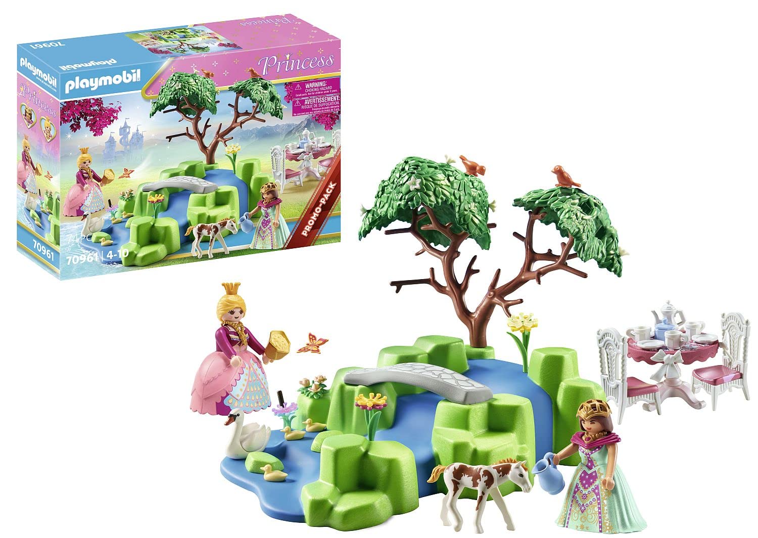 PLAYMOBIL Princess 70961 Promo Pack Prinzessinnen-Picknick mit Fohlen, Märchenprinzessin und Schwanenfamilie