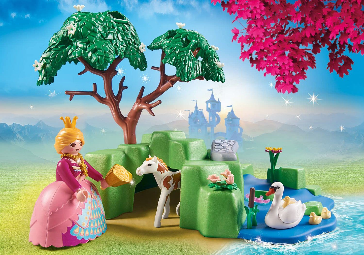 PLAYMOBIL Princess 70961 Promo Pack Prinzessinnen-Picknick mit Fohlen, Märchenprinzessin und Schwanenfamilie