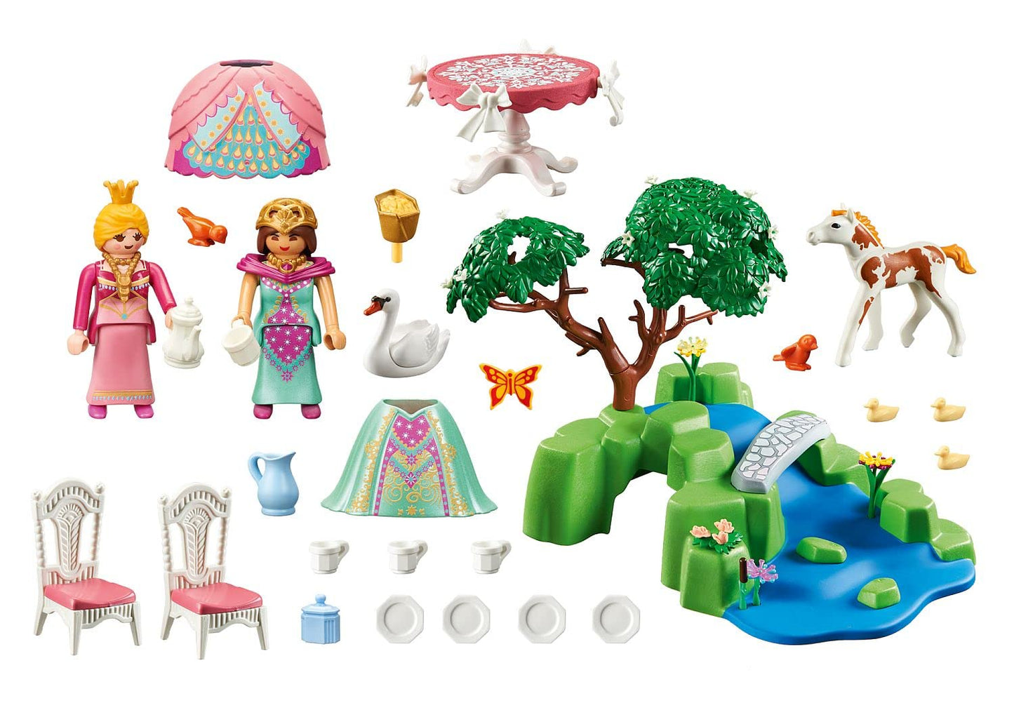 PLAYMOBIL Princess 70961 Promo Pack Prinzessinnen-Picknick mit Fohlen, Märchenprinzessin und Schwanenfamilie