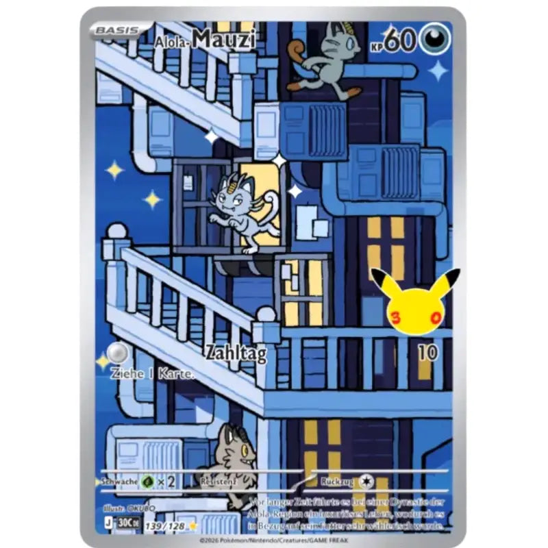 Alola-Mauzi J 30CDE 139/128 | Pokémon 30 Jahre Sammelkarte - 1