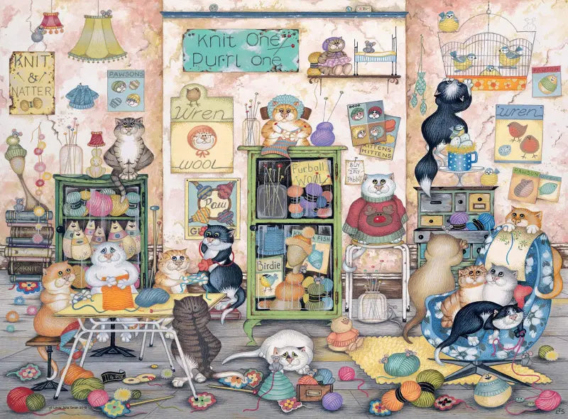 Crazy Cats Puzzle Knit One Purrl - 2