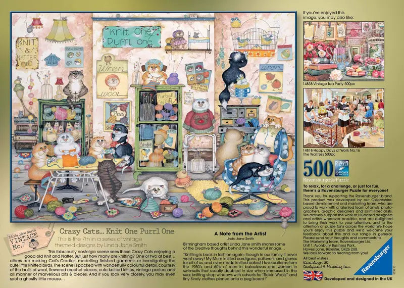 Crazy Cats Puzzle Knit One Purrl - 3