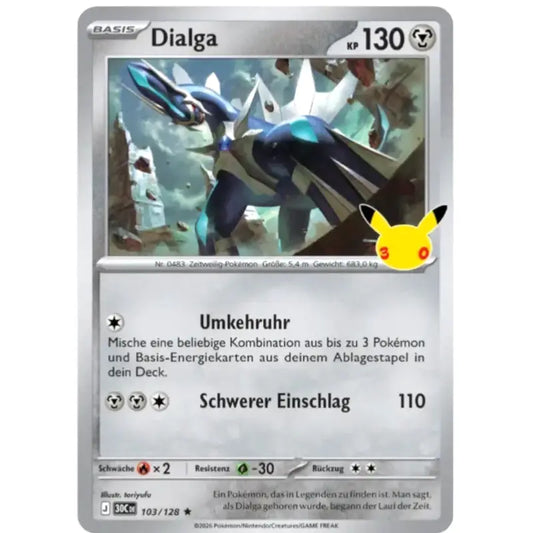 Dialga J 30CDE 103/128 | Pokémon 30 Jahre Sammelkarte - 1