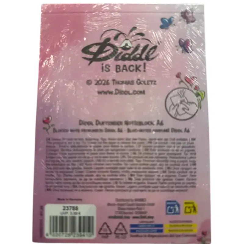 Diddl Block A6 mit Duft – Rosa Herzblumen | TradingToys - 2