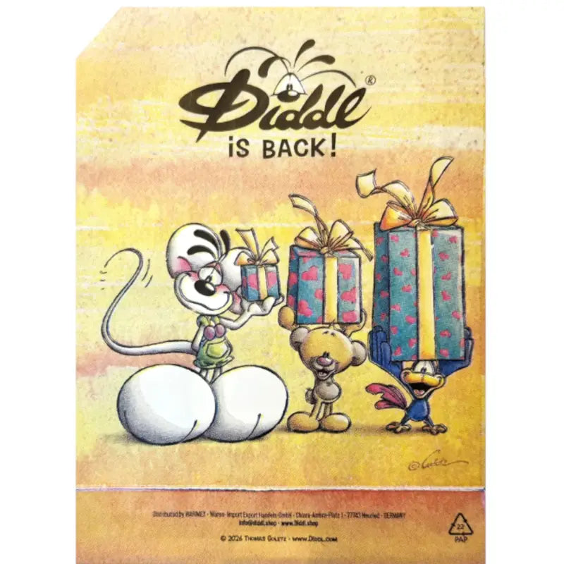 Diddl Geschenkbeutel klein gelb – Pimboli & Ackaturbo - 2