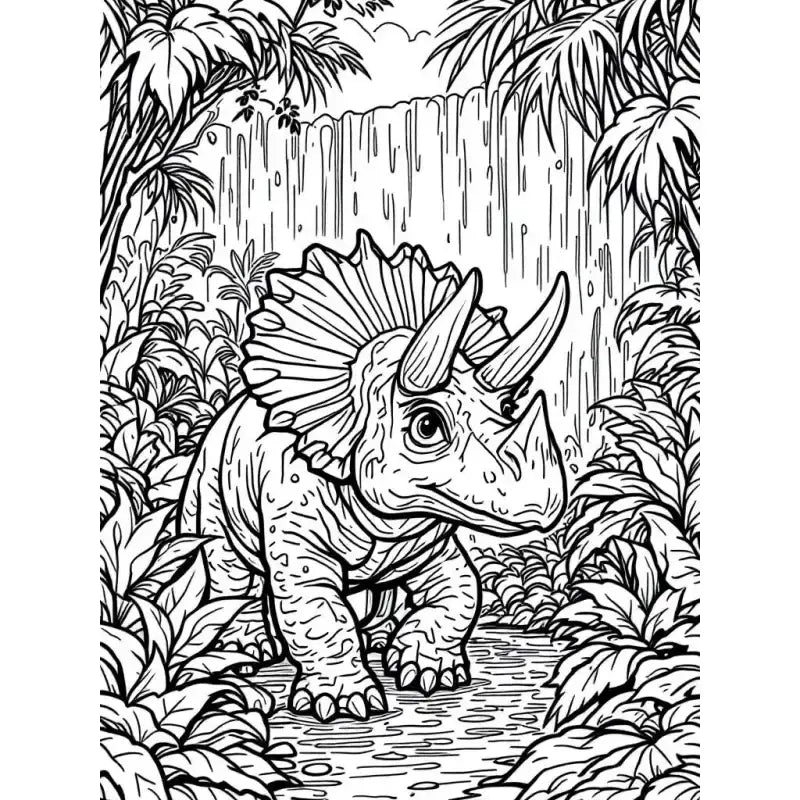 Ausmalbild Triceratops – Dinosaurier PDF zum Ausdrucken - 1