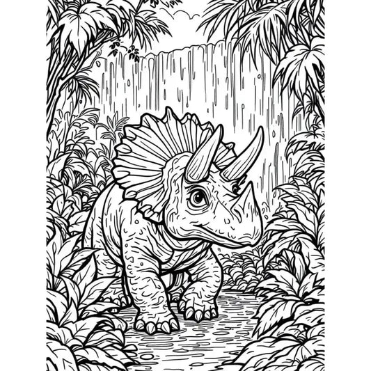 Dinosaurier Ausmalbild Triceratops - kostenlos - 1
