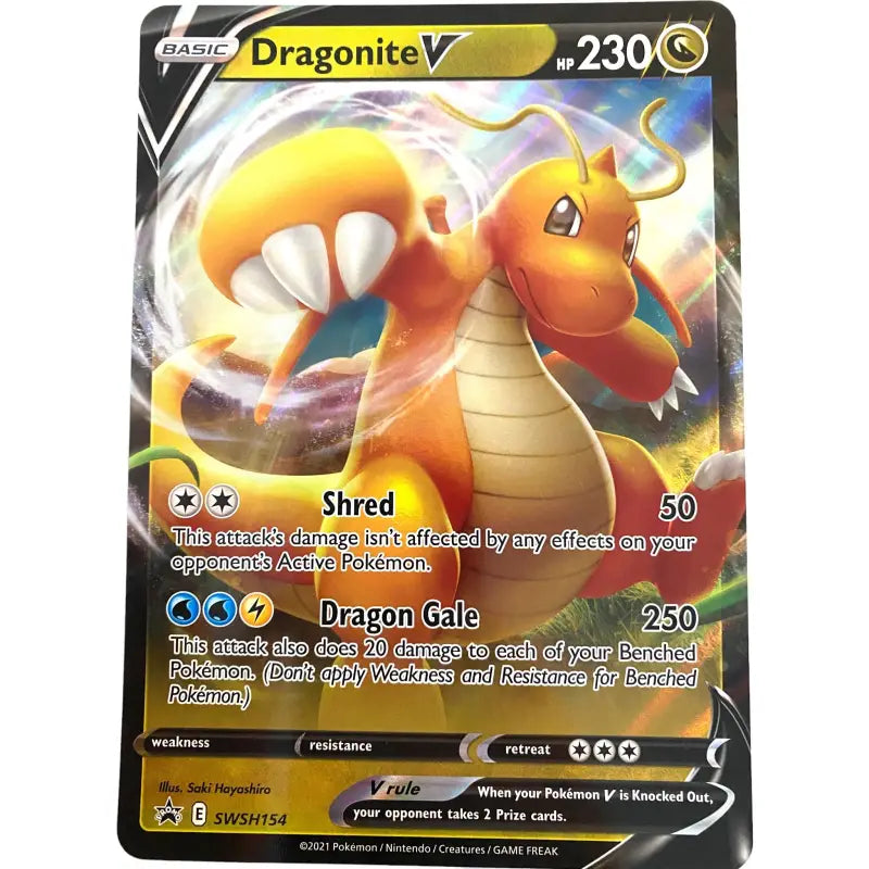 Dragonite V SWSH154 Full Art Pokémon Karte XXL - TradingToys.de 1