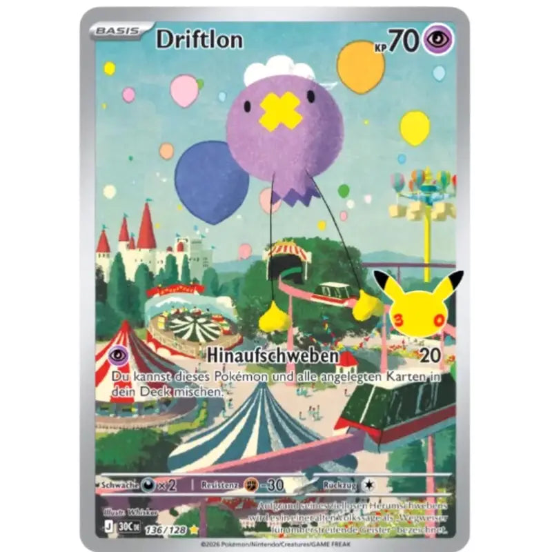 Driflon J 30CDE 136/128 | Pokémon 30 Jahre Sammelkarte - 1