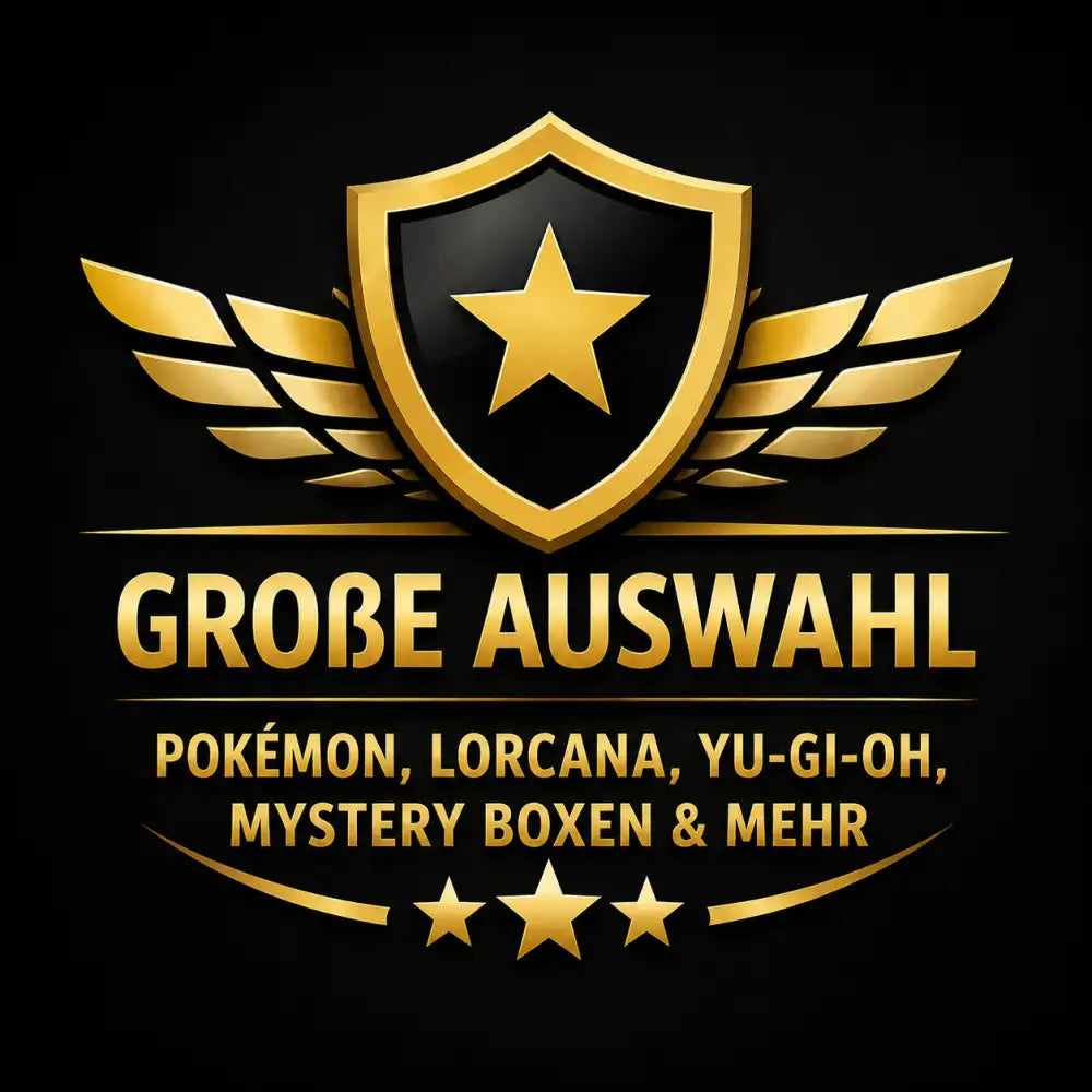 Emblem eines goldenen Schildes mit Flügeln und einem Stern, mit dem Text „grobe auswahl“ in kräftiger goldener Schrift.