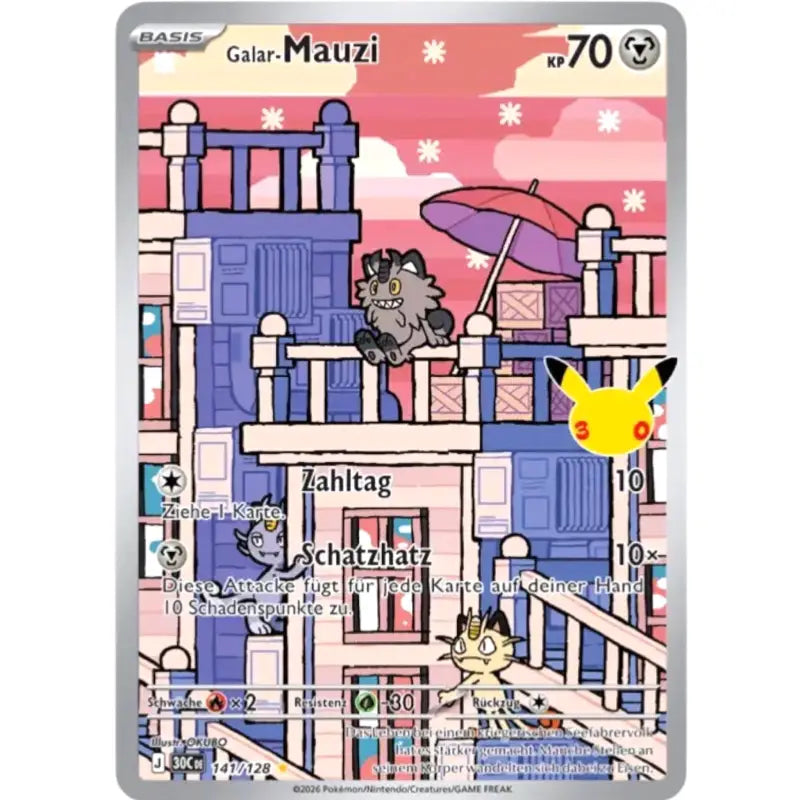 Galar-Mauzi J 30CDE 140/128 | Pokémon 30 Jahre Sammelkarte - 1