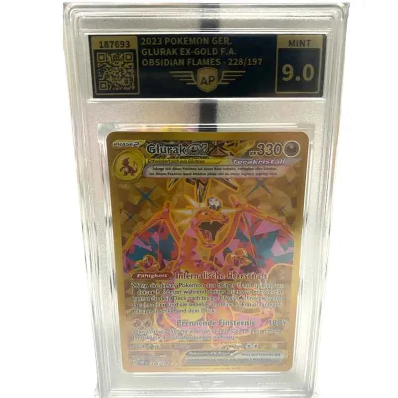 Goldene Pokemon Karte Glurak ex 9.0 Mint 🔥 - 1