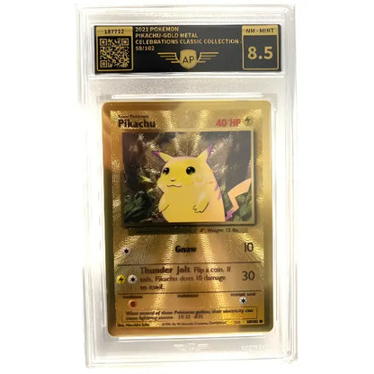 Goldene Pokemon Karte Pikachu Gold Metall 58/102 ENGLISCH - TradingToys.de 1
