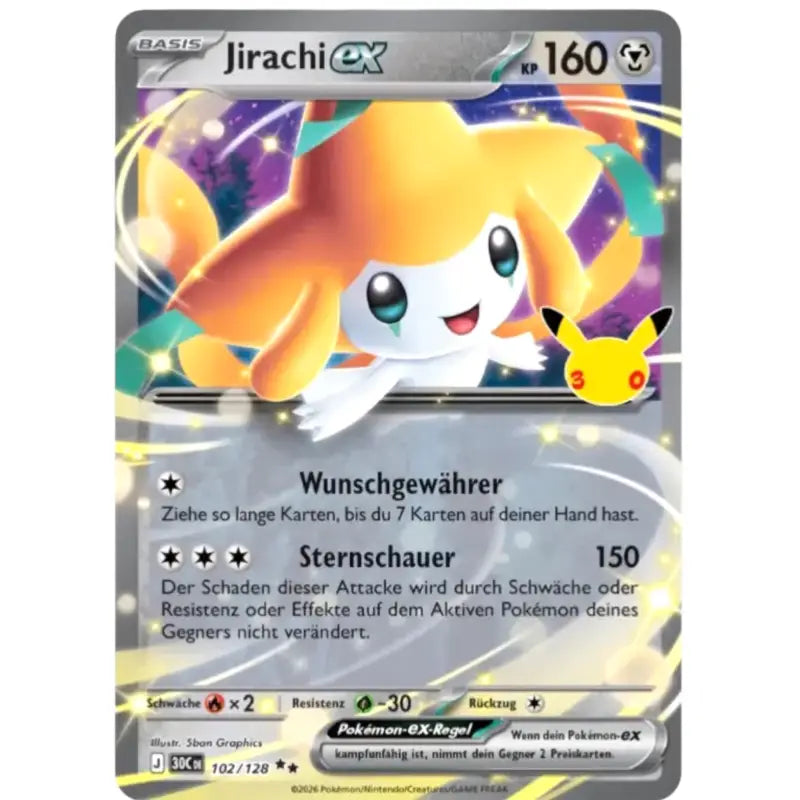 Jirachi ex J 30CDE 107/128 | Pokémon 30 Jahre Sammelkarte - 1