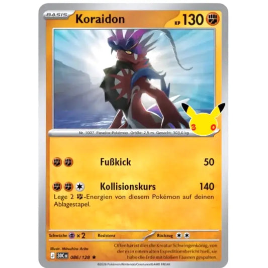 Koraidon J 30CDE 086/128 | Pokémon 30 Jahre Sammelkarte - 1