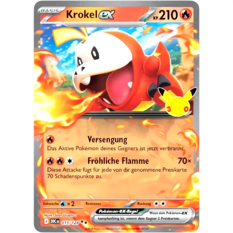 Krokel ex J 30CDE 015/028 | Pokémon 30 Jahre - Sammelkartenspiel - 1