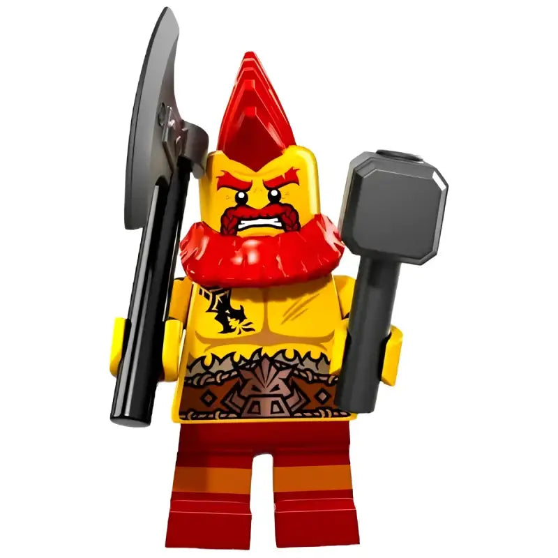 Lego Figur Kämpferischer Zwerg Nr.10 - Serie 17 Pack 71018 - 1