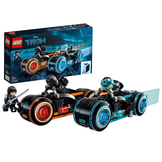 Schwarzes und orange lego 21314 ideas tron legacy light cycle mit rot blau leuchtenden rädern, perfekt für spielzeug online kaufen