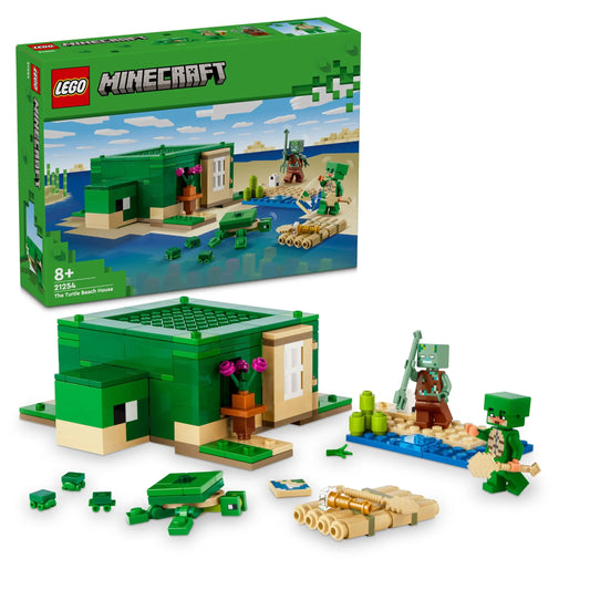 Lego minecraft schildkrötenstrandhaus set grün mit tan akzenten und kleinem garten zum spielzeug online kaufen