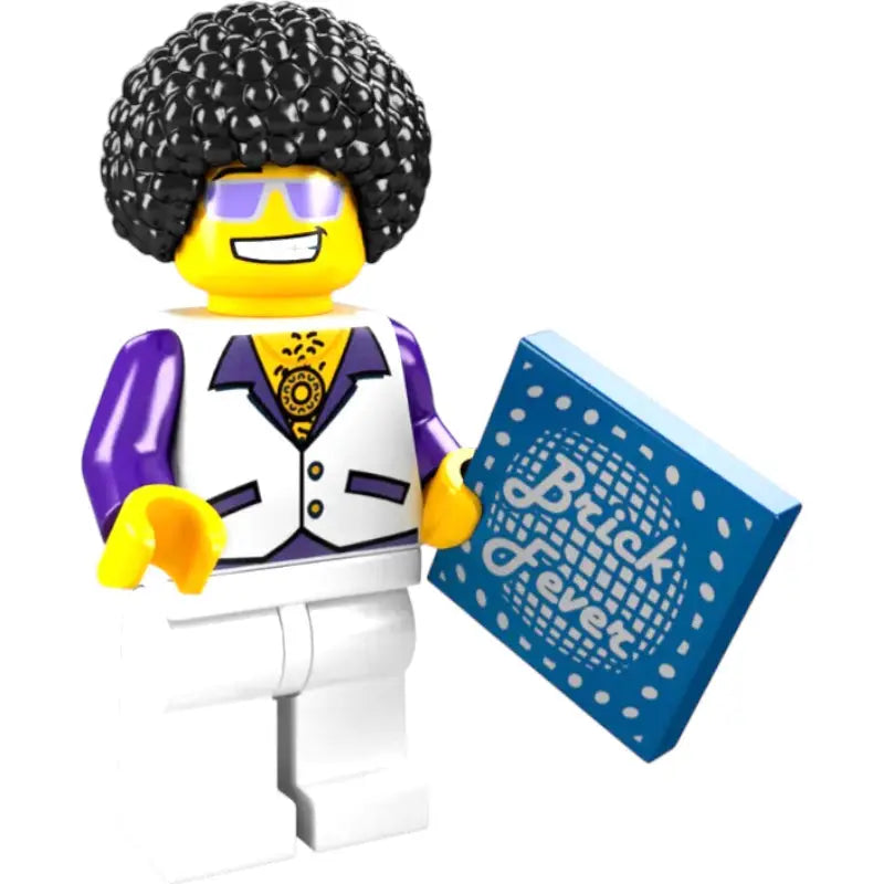 LEGO Minifigur Disco Dude Serie 2 8684 – Sammlerfigur mit Schallplatte - 1