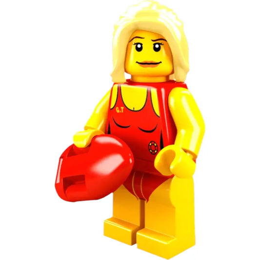 LEGO Minifigur Lifeguard Serie 2 8684 – Rettungsschwimmerin Sammlerfigur - 1