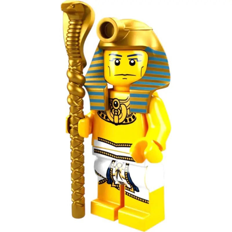 LEGO Minifigur Pharaoh Serie 2 8684 – Sammlerfigur mit Kobra-Stab - 1