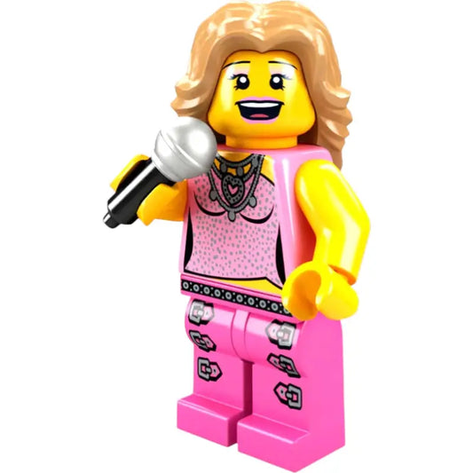 LEGO Minifigur Pop Star Serie 2 8684 – Sängerin Sammlerfigur mit Mikrofon - 1
