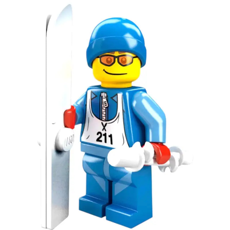 LEGO Minifigur Skier Serie 2 8684 – Sammlerfigur mit Ski & Skistöcken - 1
