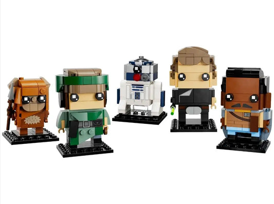 Set aus fünf lego star wars brickheadz figuren auf schwarzen displaybasen spielzeug online kaufen