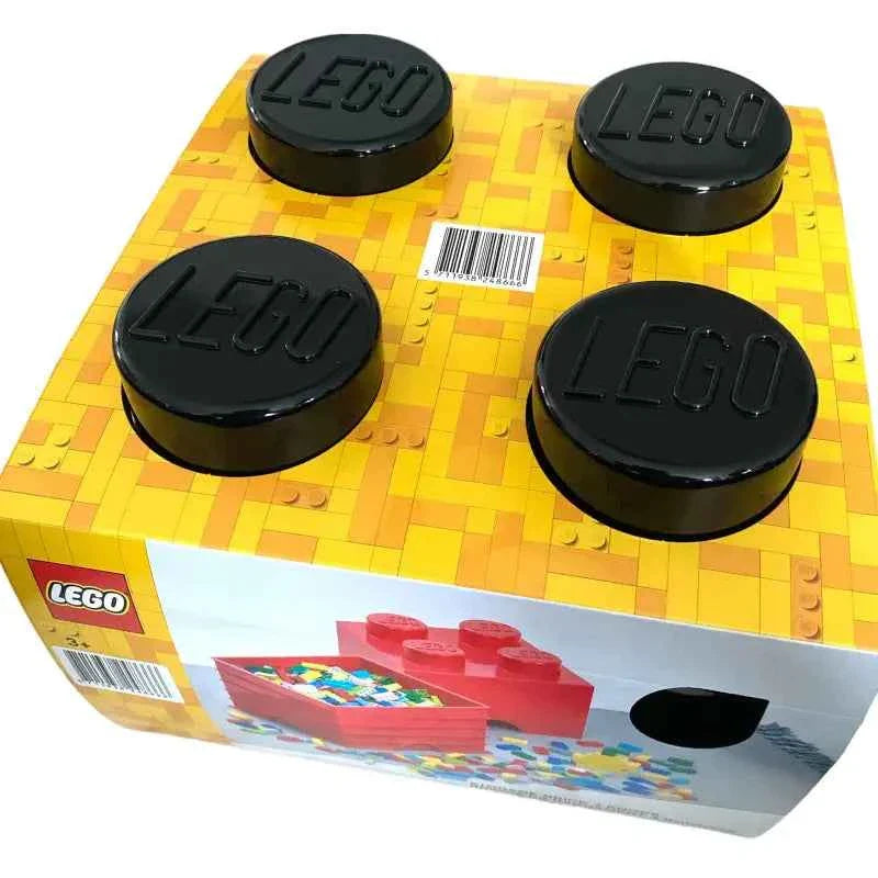 Lego Stein Aufbewahrungsbox mit 4 Noppen in Schwarz. - 1