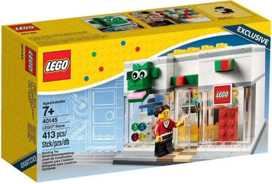 Lego 40145 store lego store in weiß und grün mit transparenten glastüren ideal für spielzeug online kaufen