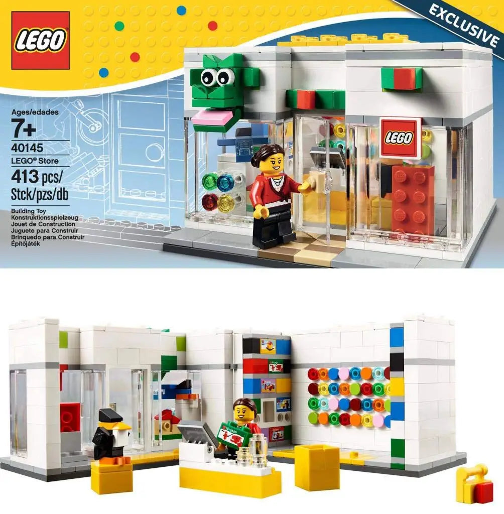 Lego store 40145 mit weißem stein, bunten akzenten und transparenten glasscheiben für spielzeug online kaufen