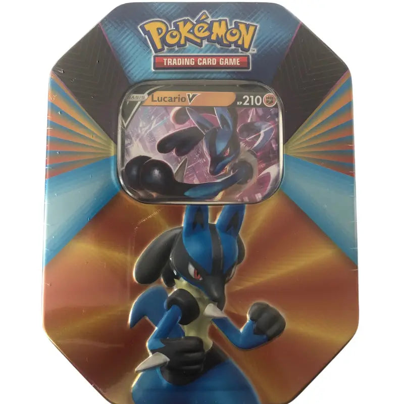 Lucario V Tin Promokarte Deutsch 4 Booster Packs - TradingToys.de 1