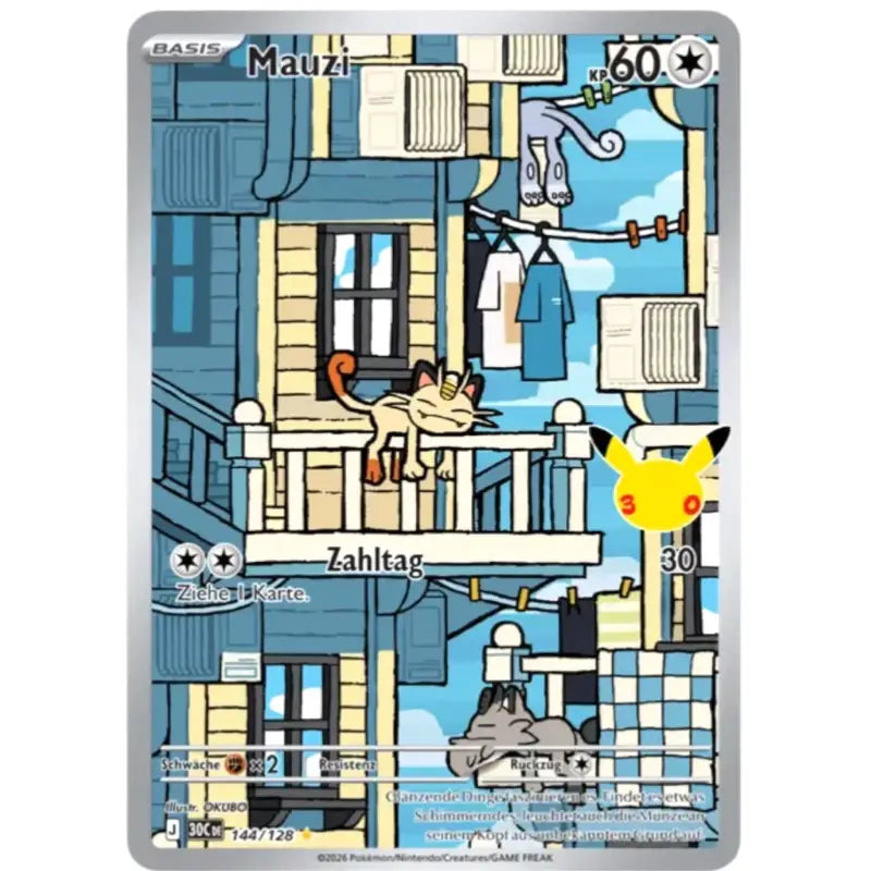 Mauzi J 30CDE 144/128 | Pokémon 30 Jahre Sammelkarte - 1