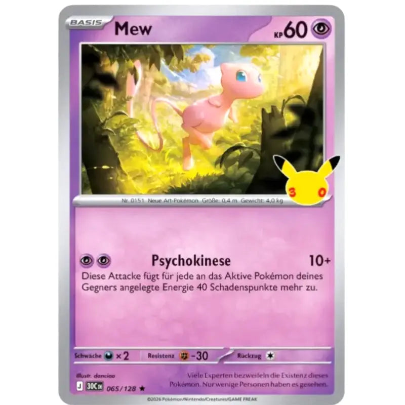 Mew 065/128 – Pokémon 30 Jahre Karte - 1