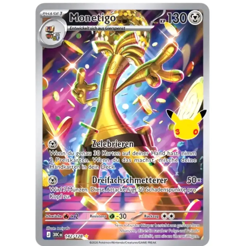 Monetigo J 30CDE 142/128 | Pokémon 30 Jahre Sammelkarte - 1