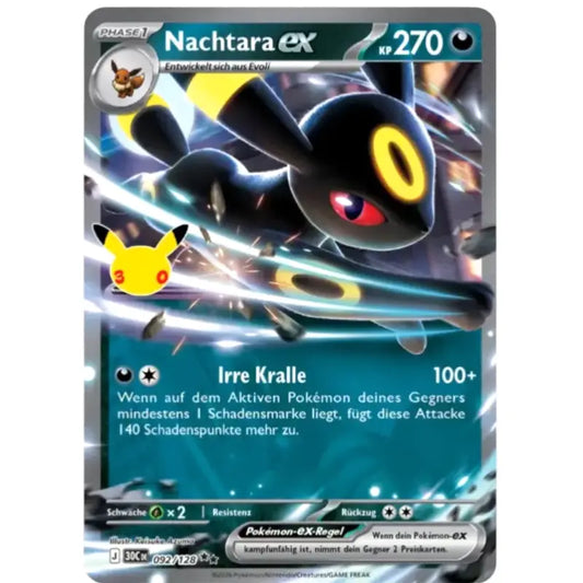Nachtara ex J 30CDE 092/128 | Pokémon 30 Jahre Sammelkarte - 1