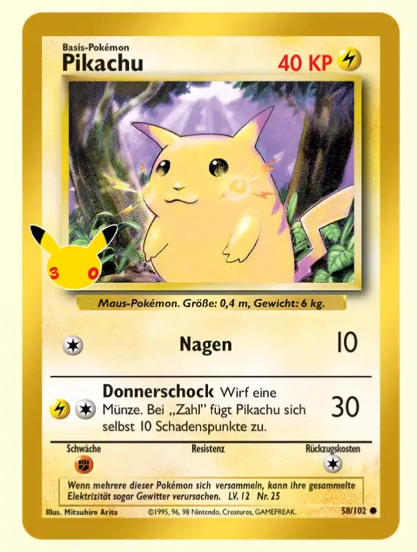 Pikachu 58/102 – Pokémon 30 Jahre Karte - 1