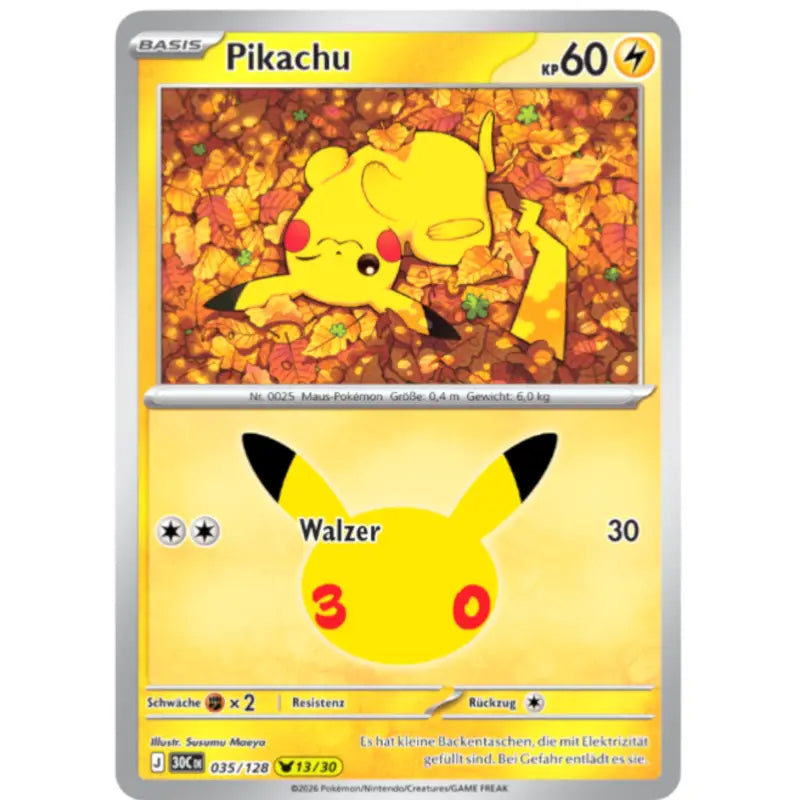 Pikachu J 30CDE 035/128 | Pokémon 30 Jahre Sammelkartenspiel - 1