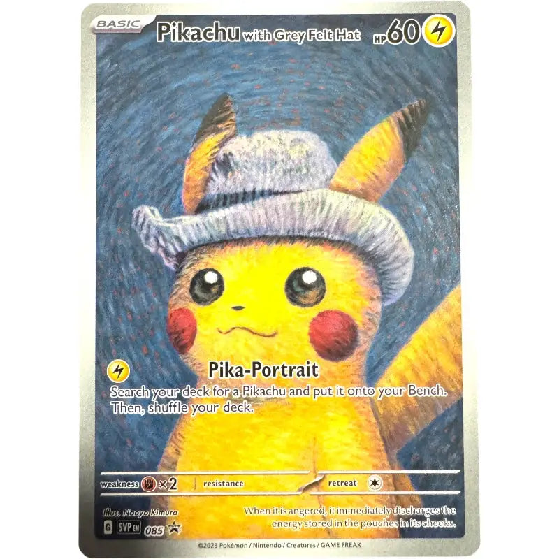 Pikachu Van Gogh Grey Felt Hat SVP-EN085 Promo Karte kaufen - 1