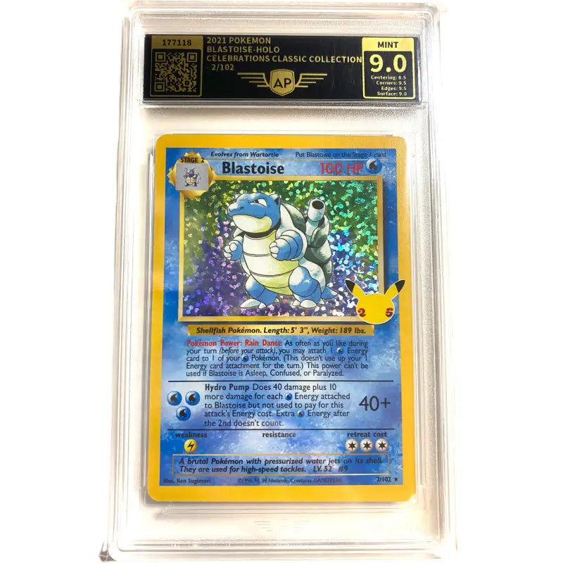 Pokémon Blastoise 2/102 AP 9.0 Mint Gegradet – Celebrations Holo EN - 1