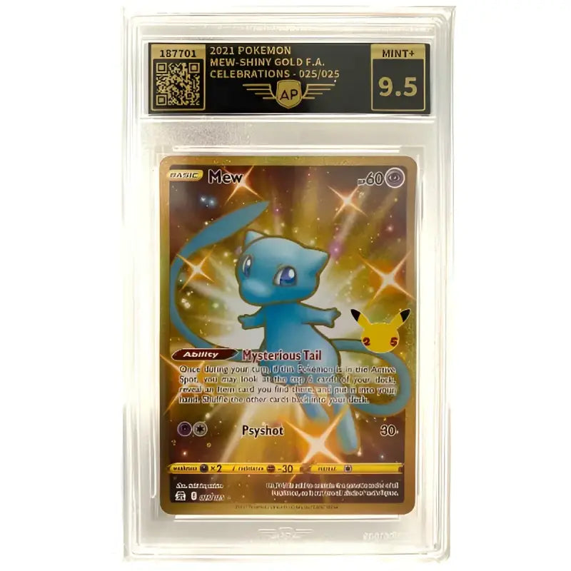 Pokemon Gold Karte Mew 025/025 ENGLISCH AP 9.5 Mint + - 1