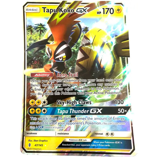 Pokemon Jumbo XXL Promo Karte Tapu Koko GX 47/145 Full Art - 1